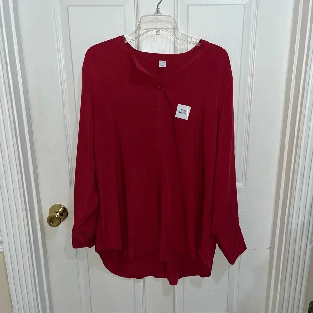 NWT -OLD NAVY  TUNIC -BURGUNDY LONG SLEEVE